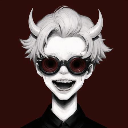 <lora:gravemudart:1>, gravemudart,  simple background, horror \(theme\), demon-like head, scary face, strange, creepy,  1boy, 4girls, ahoge, box, cardboard box, chinese, comic, glasses, highres, horns, monochrome, multiple girls, onsen, paper, sweat