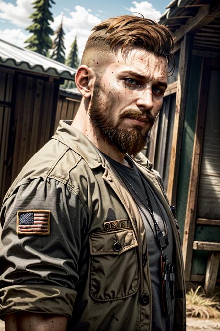 ((masterpiece, best quality))
<lora:add_detail:0.8>
<lora:FarCry5Jacob:0.8>
FarCry5Jacob, 1boy, solo, short hair, orange hair, beard, rural area, portrait