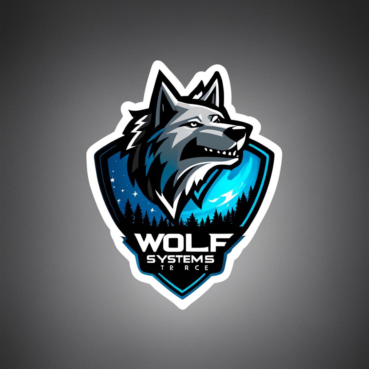 logomkrdsxl, a very cool looking logo , wolf in space,  vector, text "Wolf-Systems",  <lora:logomkrdsxl:1>, best quality, ...