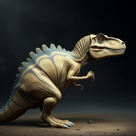 a tyrannosaurus trying to scratch his back but his arms are too short