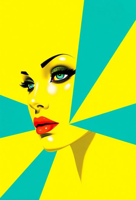 Avant-garde , 1970s futurism, chrome , chartreuse and teal