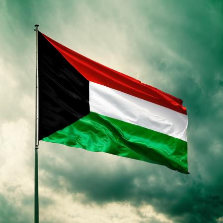 the Kuwait  flag,KuwaitFlag,Hyperrealistic,Hyperdetailed,realistic,masterpiece,best quality,ultra realistic,High Detail,<lora:AsiaFlags01-000002:1>,Cinematic Lighting,in winter,rain,rainy days,cloudy,city,cityscape,street,