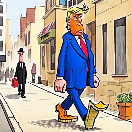 comic of donald trump,  walking down the street,  in donmartin style,         <lora:DonMartin_StyleXLv6.6:0.85>