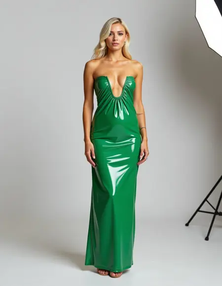 [FLUX] Strapless V-Neck Dress