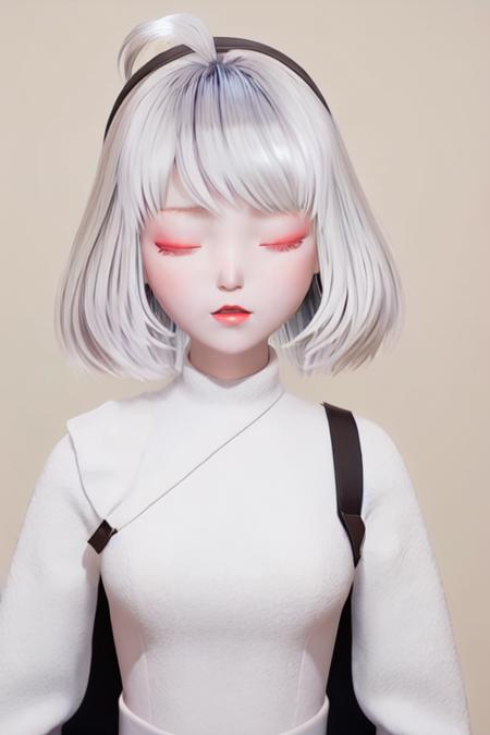 1girl,solo,white_hair,closed eyes