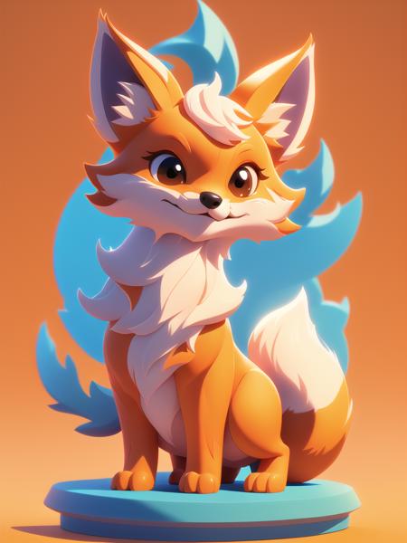 Tiny cute isometric Fox emoji, soft smooth lighting, with soft pastel colors, 3d icon clay render, 120mm lens, 3d blender render, trending on polycount, modular constructivism, Orange background, physically based rendering, centered