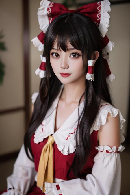 best quality, masterpiece, real,realistic, photo,photorealistic,cowboy shot,looking at viewer, 
1girl, beautifly face,hakurei reimu \(cosplay\), miko,indoors, sitting, shouji, 
<lora:hakurei reimu cosplay_728_V3_07:0.6>