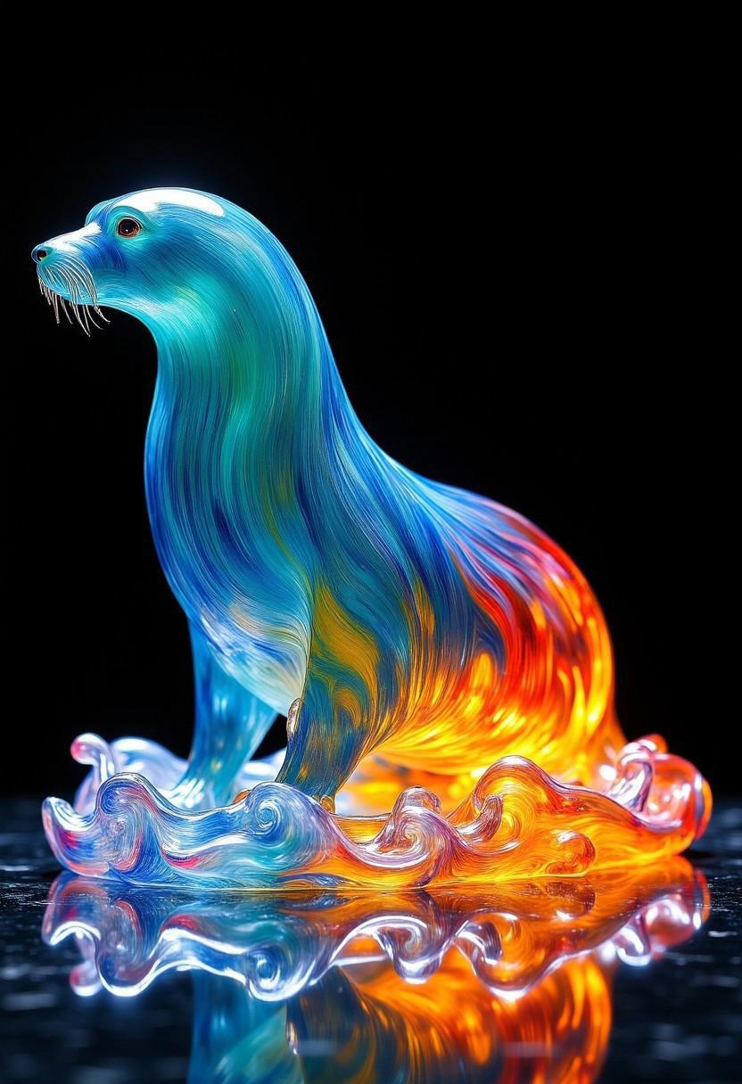 Colorful Glass Statues FLUX Ethanar V2 Stable Diffusion LoRA Civitai