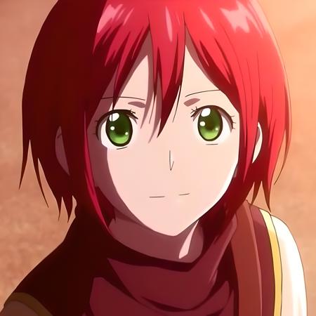 Shirayuki 1girl  solo  green eyes  red hair  short hair