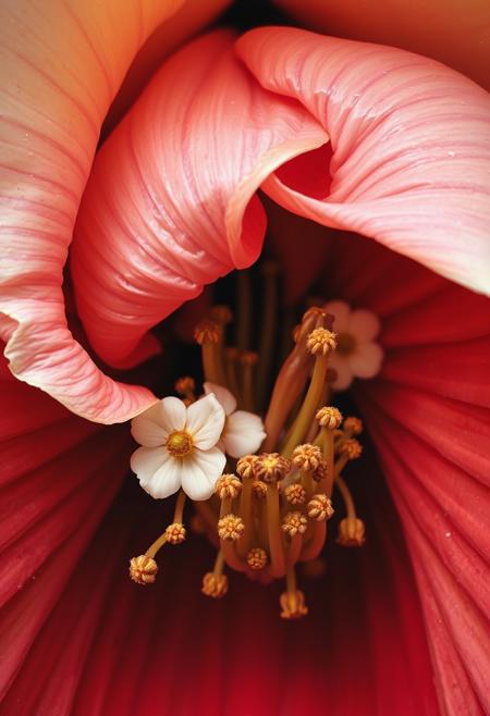 georgia o'keeffe, painting, extreme close up, biology, opening, female, inside, wet, moist, reproductive, abstract, ornamental, flowers, subdued colors.