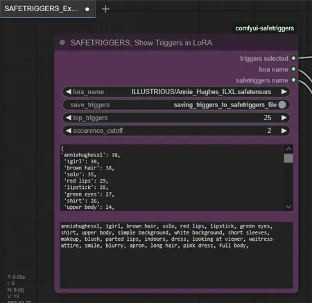 SAFETRIGGERS - ComfyUI Custom Nodes for READING TRIGGERS (WORDS AND PHRASES) FROM LoRAs