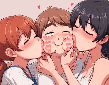 kissing cheeks, kissing lora