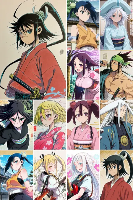 [illustrious XL] 8 in 1，Hiroshi Fukuda/福田宏 《Mushibugyo》/《虫奉行》- Artist Style