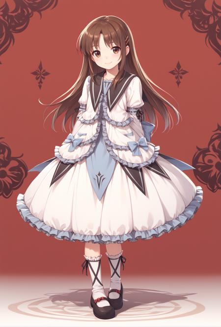 Renne(lo), frilled dress, lo shoes,leg ribbon,frilled socks,