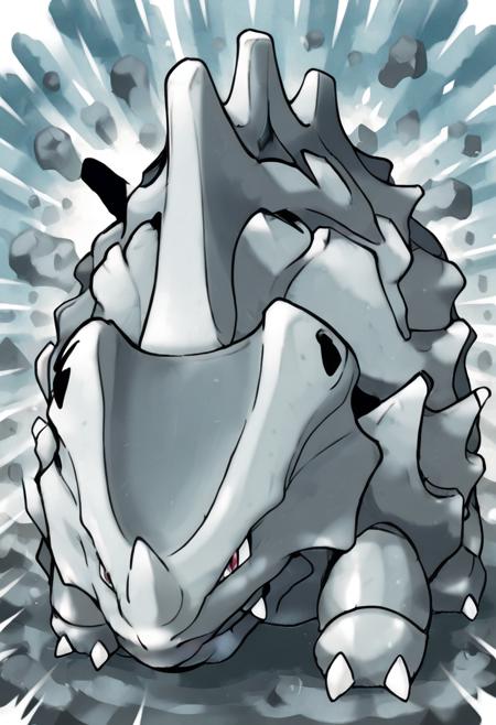 Rhyhorn: Stone Rhinoceros | サイホーン (Pokedex #0111) [Illustrious] v1.0