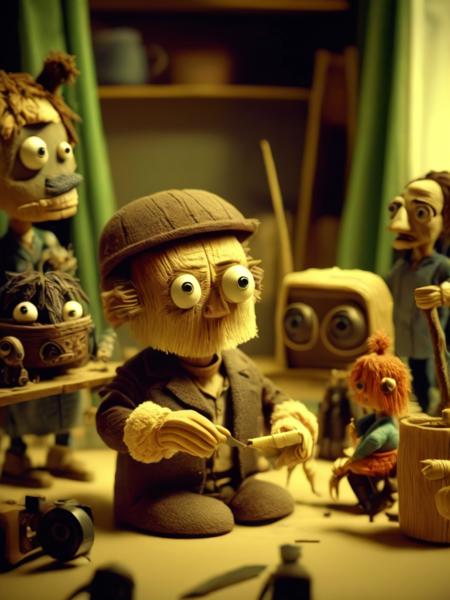 <lora:STOP-MOTIONANIMATION:1>STOP-MOTION ANIMATION style characters, stop motion