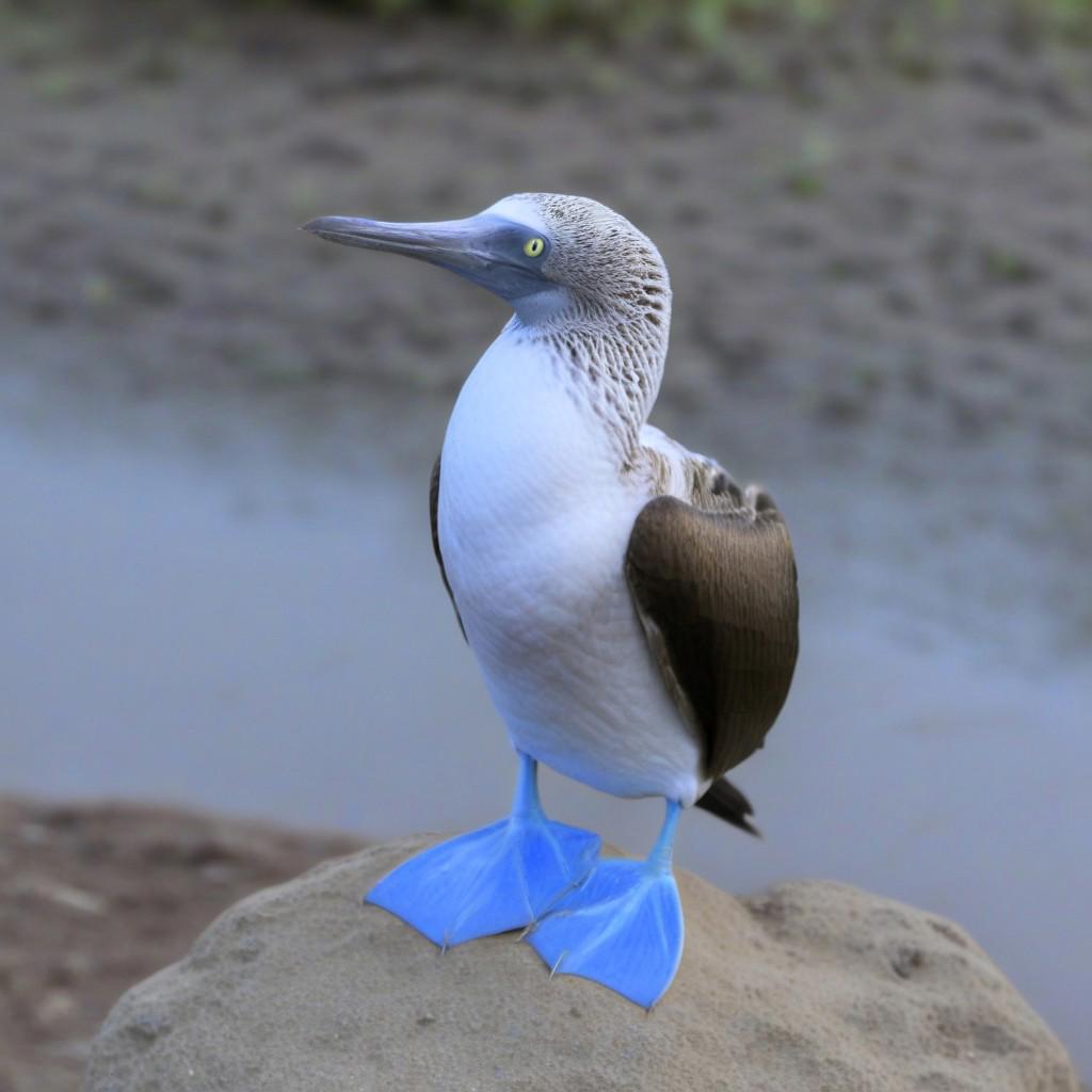 <lora:Sula_nebouxii_SDXL_v3:1.0> ,
yellow eyes, outdoors, pond, mud, no humans, bird, realistic, realism, Blue-footed Booby, Sula nebouxii