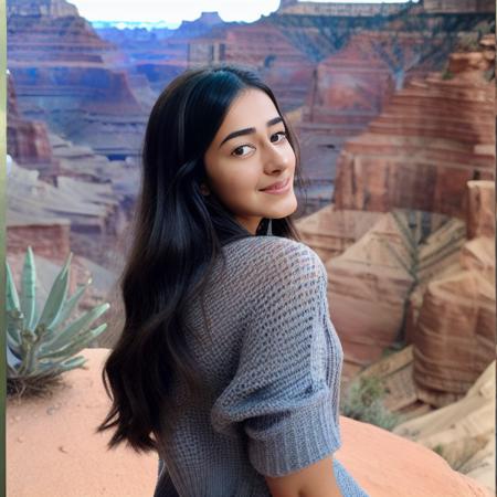 photo of young woman, ananyapanday, backdrop of grand canyon <lora:ananyapanday_LORA:0.75>