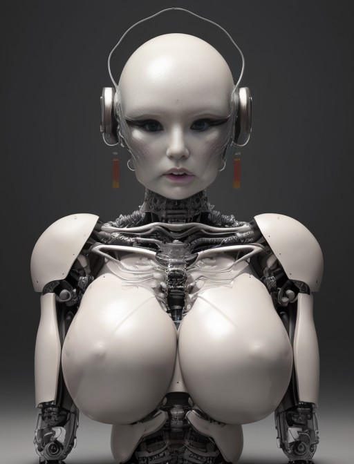 (chinese:1.5), large breast woman, complex 3d render ultra detailed of a beautiful porcelain profile humanoid, detailed wo...