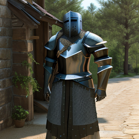 an heavyknight, standing in front  of medieval village, waering armor, tabar,  full-length photo, 70mm lens, symmetrical, posing, sharp, textured skin,  realistic,intricated detailed, detailed gauntlet ,(perfect fingers:1.2),  photographed by a Nikon Z7 II Camera,(high detailed armor:1.2),8k uhd,  <lora:heavyknight-000005:1>