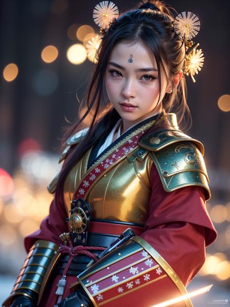 macro,
((beautiful samurai girl)), detailed facial features, realistic skin texture,
fantasy, fairytale, space adventurer, scifi character, cute, character,
vivid colors, intricately detailed sharp focus, cinematic lighting, rim lighting, masterpiece, cgsociety, 4k, octane render,
((glittering snow flakes, halos, bokeh))