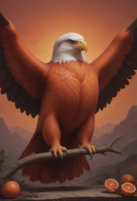 masterpiece, good quality, highly detailed, very aesthetic, highres, blood orange style, majestic eagle