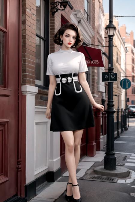 m0ddr3ss1, mod black and white colorblock dress