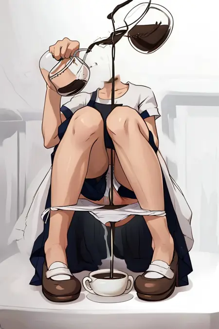Coffee brewing in panties concept