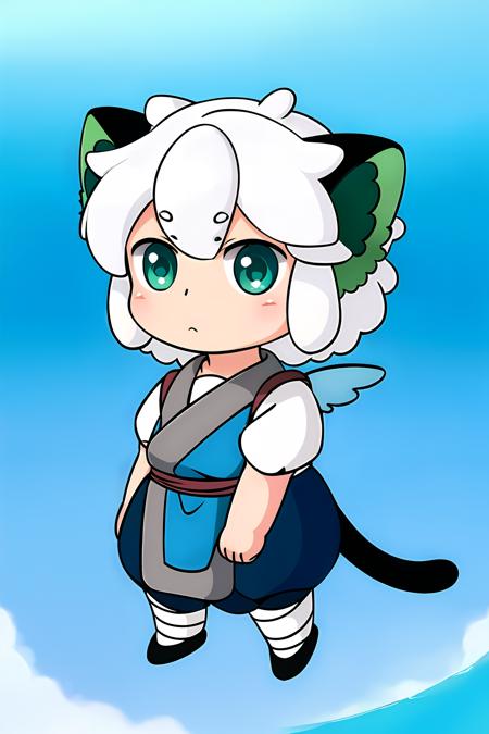 LuoXiaoHei, cat boy, (white hair), black tail, animal ears, green eyes,  cat ears, aqua eyes, solo, 1boy, eyebrows visible through hair,
mini wings,  Aerial View, (full body), (chibi),  :<, blush, closed mouth,
exquisite and exquisite, fairy tale, incredible high details,  pixar style, bright color, natural light, ctane rendering,
gorgeous, ultra clear details, 8K, hd realistic, 8K hd realistic,