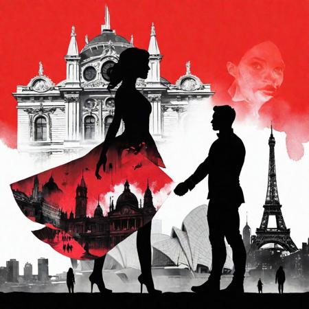(Double exposure:1.3) effect of the beauty and the beast superimposed against opera house silhouette by Conrad Roset, Brandon Kidwell, Andreas Lie, Dan Mountford, Agnes Cecile, Jeremy Mann, oil and ink canvas, fine art, super dramatic light, photoillustration, amazing depth, hyperdetailed, iridescent red, redundant dreams, intricate detailed, amazing depth, stunning atmosphere, mesmerizing whimsical vibrant scenery, maximalism, complex masterwork by head of prompt engineering <lora:add-detail-xl:2>