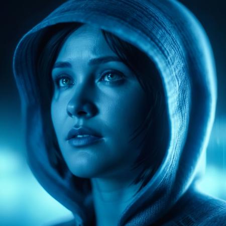 cinematic film still of  <lora:Cortana Halo:1.2>
Cortana Halo a woman with a reflective eyes and a hoodie on, shallow depth of field, vignette, highly detailed, high budget, bokeh, cinemascope, moody, epic, gorgeous, film grain, grainy