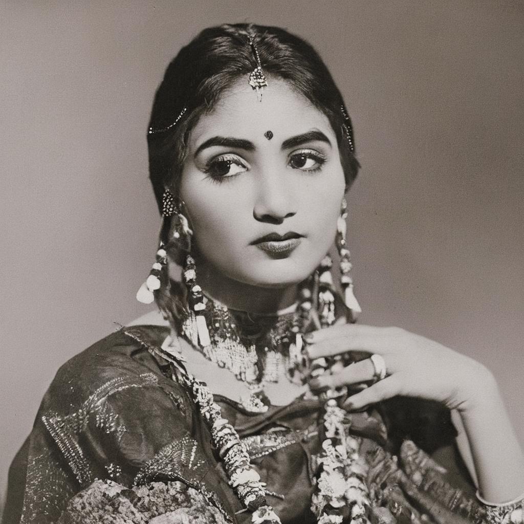 score_6_up, Photograph of an Indian woman wearing a traditional dress.