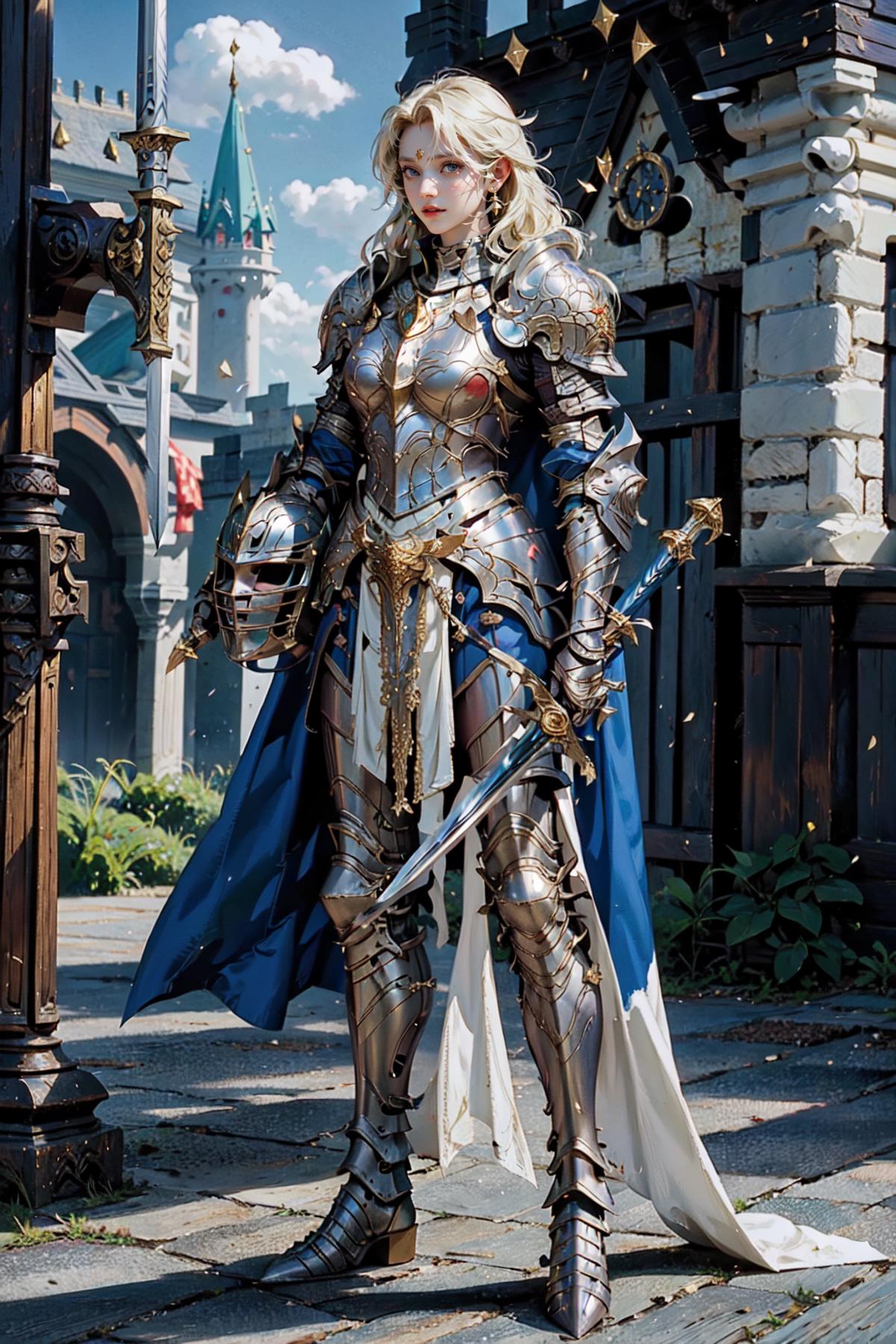 Female knight with holding a sword(reverse grip) image by passinghunter1214911