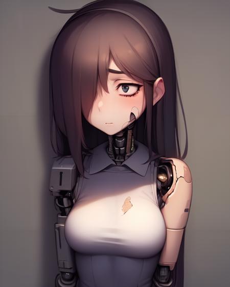 <lora:Nradio-NAI:0.8>
1girl, solo, upper body, detailed eyes, sleeveless, robot joints, amputee, damaged