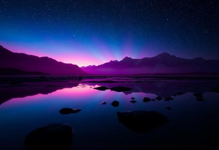 highly detailed and hyper realistic photo, by Alena Aenami , by Archibald Thorburn , by Daniele Afferni , a breathtaking otherworldly landscape with psychedelic colors , in the style of  monochromatic silhouette reflection,  limited dark palette, unusual dark colors, faded colors, atmospheric haze, highly dramatic cinematic lighting, motion blur, film grain,  professional, excellent composition, finest details, maximized details, ultimate detail level, masterpiece, best quality