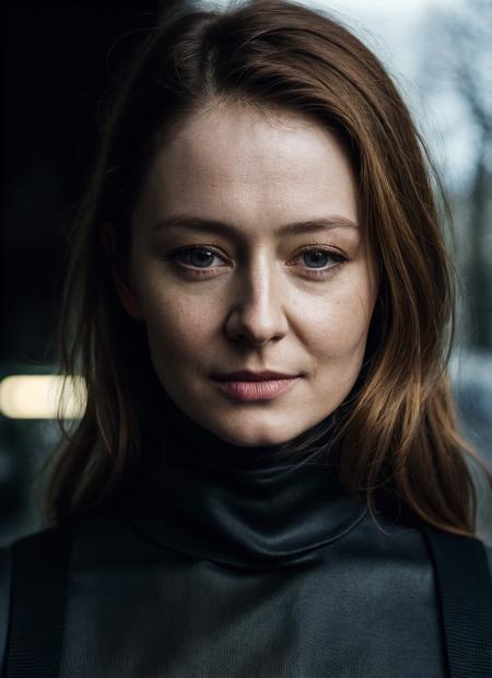 A stunning intricate full color portrait of (sks woman:1), wearing a black turtleneck, epic character composition, by ilya kuvshinov, alessio albi, nina masic, sharp focus, natural lighting, subsurface scattering, f2, 35mm, film grain, <lora:locon_mirandaotto_v1_from_v1_64_32:1>