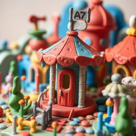 colorful clay amusement park,