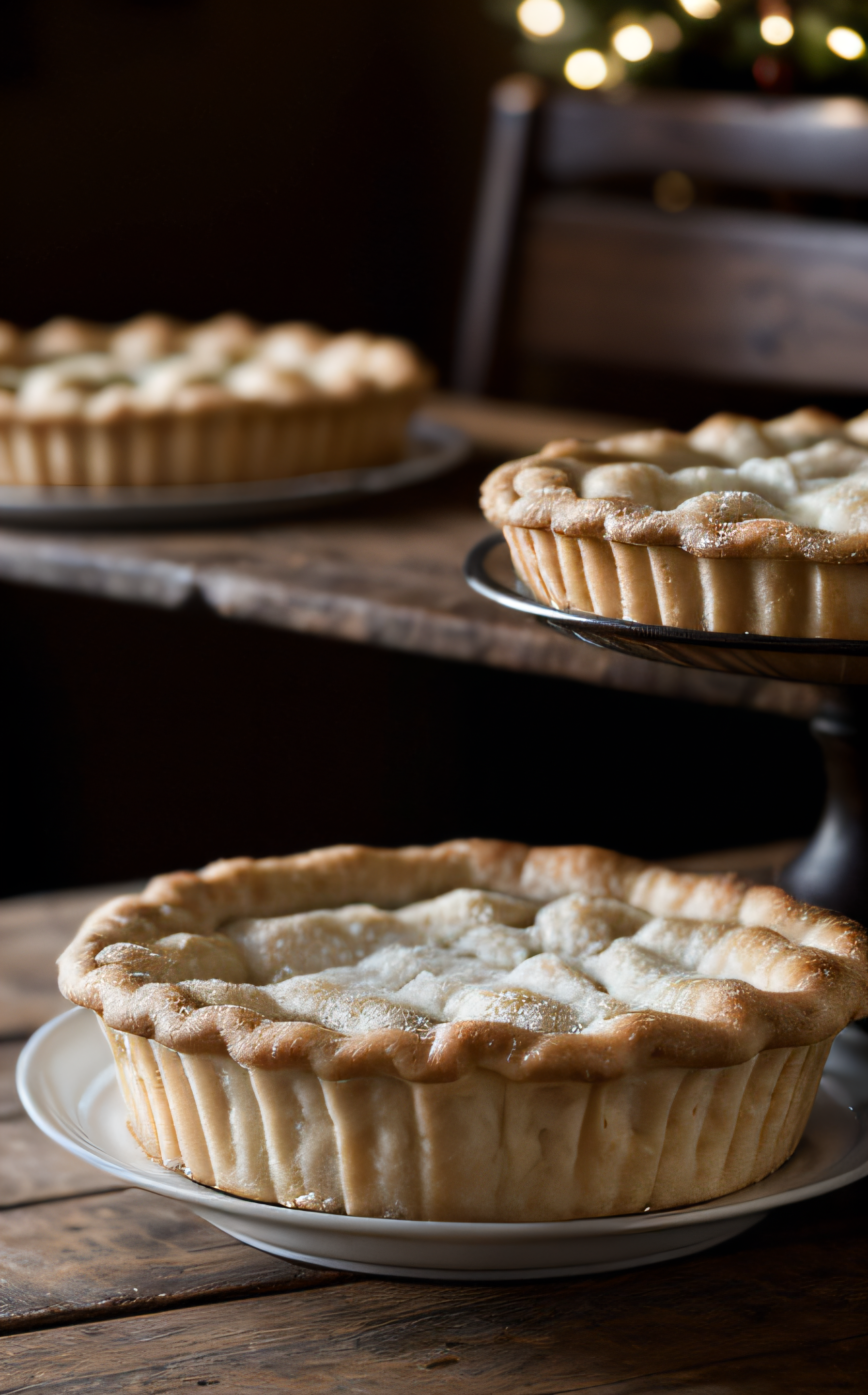 cinematic film still ((best quality)), ((masterpiece)), (detailed), 8K, celebration of Pi Day, an array of freshly baked pies arranged in a circular pattern, various flavors and fillings, golden crusts, steam rising, surrounded by mathematical symbols and equations drawn in flour, on a rustic wooden table, warm natural lighting, shallow depth of field, (festive atmosphere:1.3), (culinary artistry:1.2), shot with a 50mm lens, f1.8 . shallow depth of field, vignette, highly detailed, high budget, bokeh, cinemascope, moody, epic, gorgeous, film grain, grainy