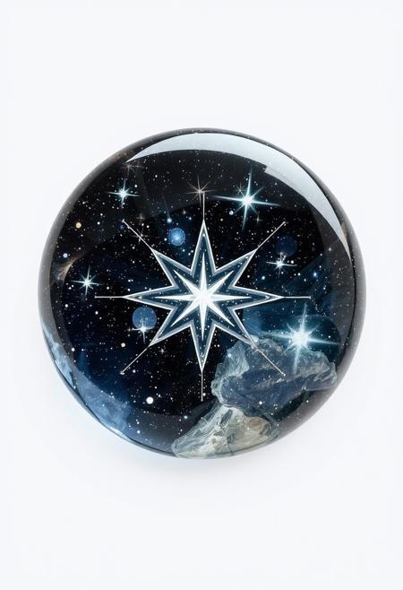 A Highly Detailed Celestial Starry Round Crystal