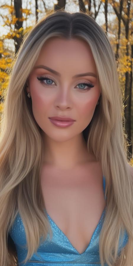 daisykeechlora wearing blue formal dress at classy ball, (high detailed skin:1.2), 8k uhd, dslr, soft lighting, high quality, film grain, Fujifilm XT3 <lora:daisykeechlora:1>