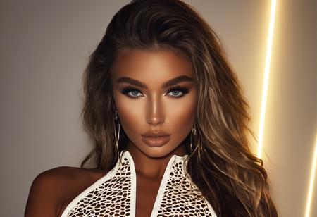 chvnmxlrd, UK, 1girl solo realistic 24 year old, supermodel, very skinny, petite, hair, breasts, eyes, best quality, RAW photo, subject, 8k uhd, high quality, photorealistic, luxuriant, fair-skinned female, porcelain skin, plutocrat, grand, Convoluted, Flickering light, sumptuous, Backlit shot <lora:chvnmXLrd:0.8>