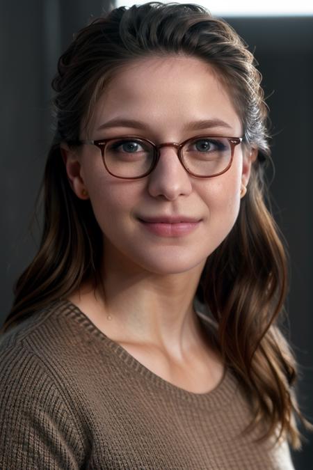 real, atmospheric scene, masterpiece, best quality, (detailed face, detail skin texture, ultra-detailed body),(cinematic light),
<lora:Supergirl_MelissaBenoist_smf_lora_v04-000005:1>, 1girl, s0p3r6m3l1s4-smf, solo, realistic, glasses, brown hair, long hair, lips, looking at viewer, upper body, earrings, jewelry, sweater, smile