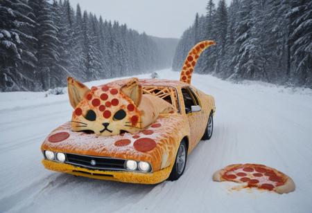cuteup, cute, cutieup, neko made of pizzasdx, pizzasdx, cat made of pizza, snow, ice, Surreal with macabre undertones, earthy surreal edge,  feline made out of countless pizzas, snow, ice, hyper detail, masterpiece, score_10, randshadscree, anime drawing style, anime movie, driving at high speed,countless galaxy,yellow, kitty made out of coffee, snow, ice, bright blue and yellow energized sport car, score_9, score_8_up, score_7_up, score_6_up, shiny, shiny, cloudy forest, Made of fluffy clouds, clutter, trash, fr0stwrld, snow, ice, pizzasdx