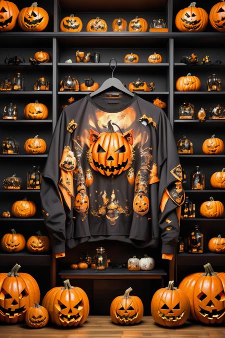 best quality,highly detailed,masterpiece,ultra-detailed,illustration,<lora:ä¸å£è:0.7>,
jack-o'-lantern,bat (animal),halloween,pumpkin,no humans,candle,indoors,shirt,artist name,ahoge,clothes hanger,jacket,t-shirt,solo,bottle,black shirt,