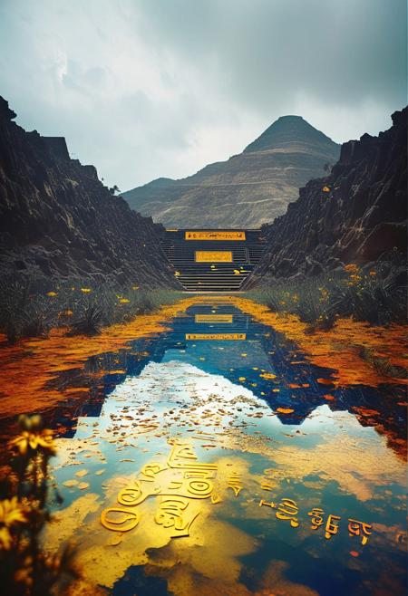 ()Hyoer Realistic:2.0)Polaroid picture 
 (Cyberpunk future theme:1.37) Photorealistic image The Xico Volcanic Crater, also known as Cerro de Xico, spans 0.62 miles (1 kilometer) in width and offers fertile soil and naturally protected farmland amid the expanding sprawl of Mexico City. Once submerged by Lake Chalco, the crater and its surroundings became arable land in the 16th or 17th century as the lake was drained for agriculture and development.
REAK ( ()Hyoer Realistic:2.0)Polaroid picture of A futuristic, neon-lit table, adorned with ancient Egyptian hieroglyphics and symbols. The album cover, designed by Shusei Nagaoka, features a gleaming, metallic pyramid at its center, surrounded by swirling patterns of gold and lapis lazuli. The band's name, Earth, Wind & Fire, is emblazoned in bold, futuristic letters, while the album title, 'Kemetic Odyssey,' is written in hieroglyphics. The table's surface glows with a soft, ethereal light, as if infused with the essence of the ancient civilization. The atmosphere is one of mysticism and wonder, as if the table holds the secrets of the pharaohs :0.62)