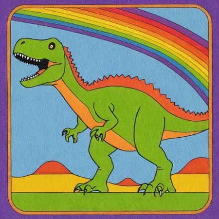 icon of dinosaur, simplified icon, minimalism, rainbow, by activision <lora:Activision_Atari_Art_Style_XL-000009:1>