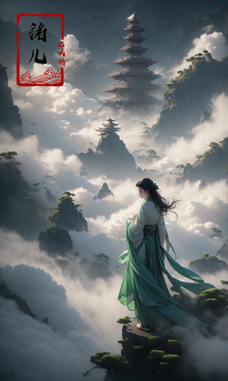 masterpiece, best quality, 32k uhd, Fairy in Cloudsabove clouds
green Hanfufull bodyPanorama
<lora:~Q?-NN-N Fairy in Clouds:0.9>