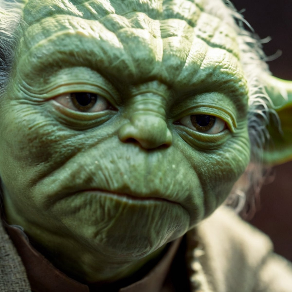 cinematic film still of  <lora:Yoda:1.2>
Yoda a close up of a yodah with a serious look In Star Wars Universe, shallow dep...