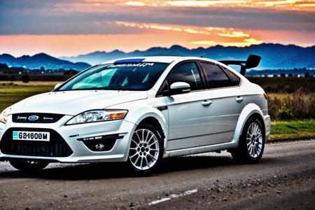 MONDEO4 masterpiece,best quality,official art,extremely detailed CG unity 8k wallpaper,illustration, ((TUNED RALLY car)), bright, sports car, vehicle focus, road, ((need for speed)),((NFS)), moving, wet, (((NIGHT))),neon lights,drift,   <lora:MONDEO4:.8>