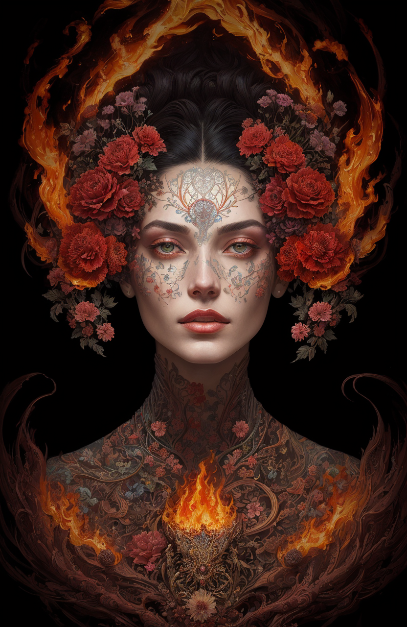 An ultra hd detailed painting of many different types of flowers by android jones, earnst haeckel, james jean. behance con...